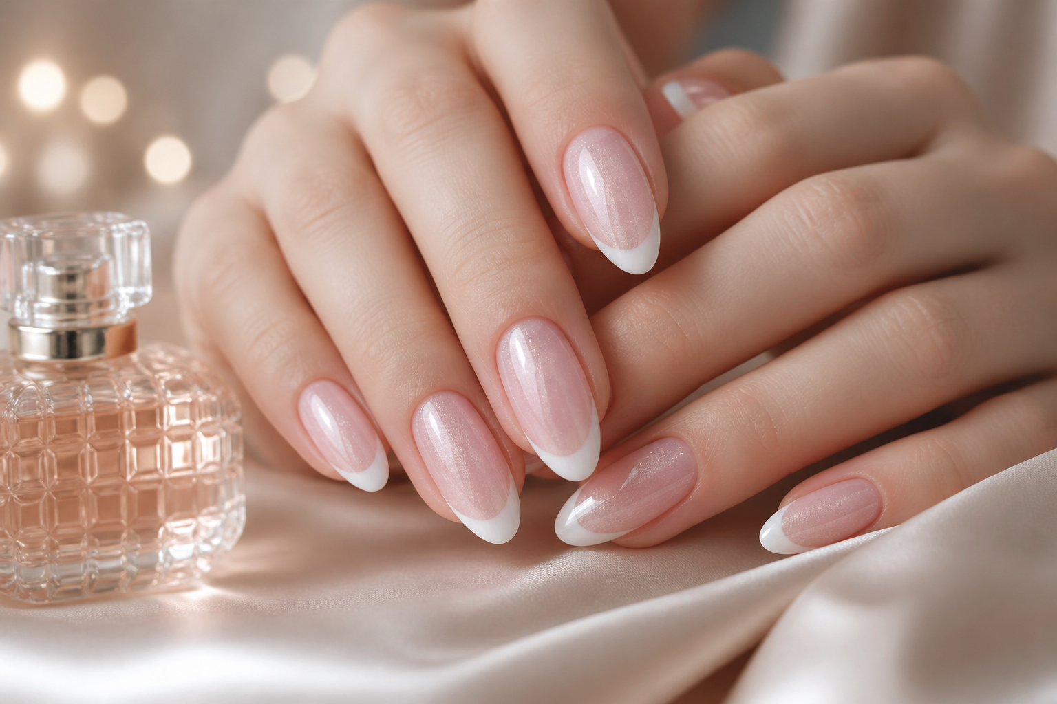 Manicura francesa elegante en Bogotá